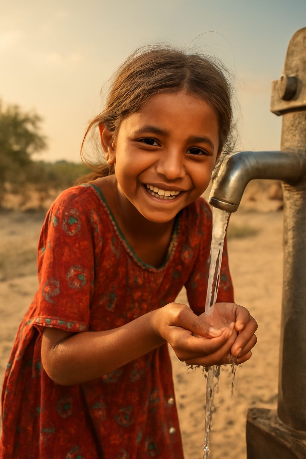 Thari Girl Drinking Water - AWARE